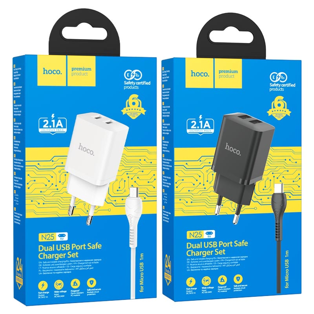 Φορτιστής Διπλής Θύρας 2xUSB-A με Καλώδιο Micro-USB Hoco N25 Maker