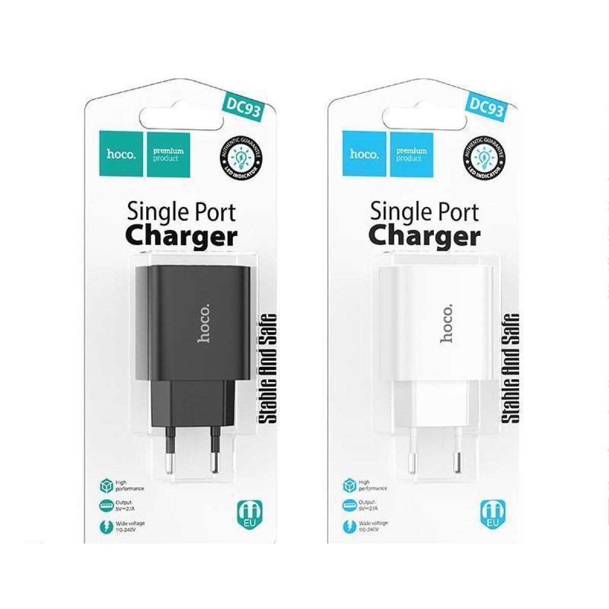 Φορτιστής EU με Θύρα USB-A 2.1A Hoco DC93 Virtuous