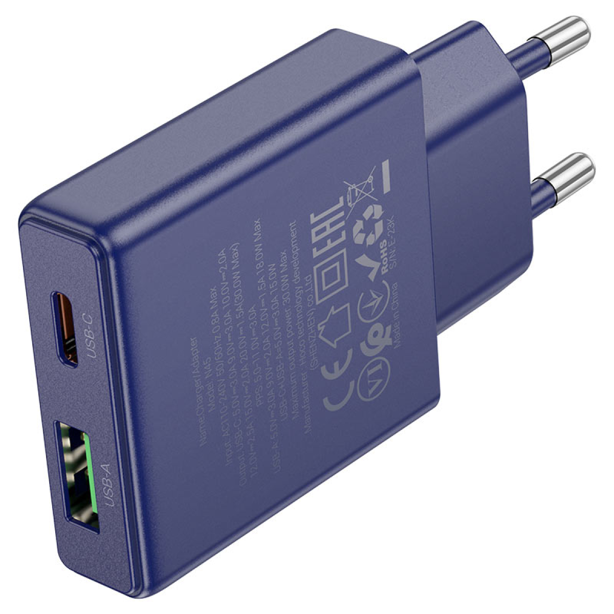 Φορτιστής EU PD30W Με USB-A & Type-C Hoco N45 Biscuit