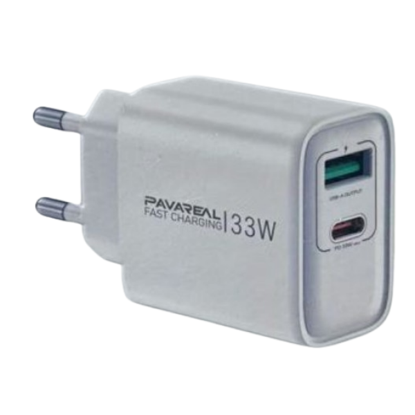 Φορτιστής GaN USB-A & Type-C 33W με Καλώδιο Type-C Pavareal K69