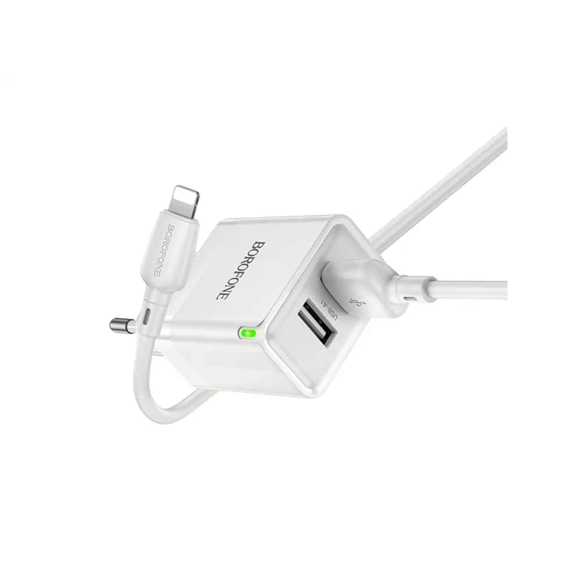 Φορτιστής με Διπλή Θύρα USB-A 2.1A Με Καλώδιο Lightning Borofone BN15