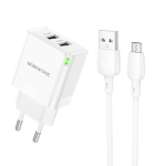 Φορτιστής με Διπλή Θύρα USB-A 2.1A Με Καλώδιο Micro-USB Borofone BN15