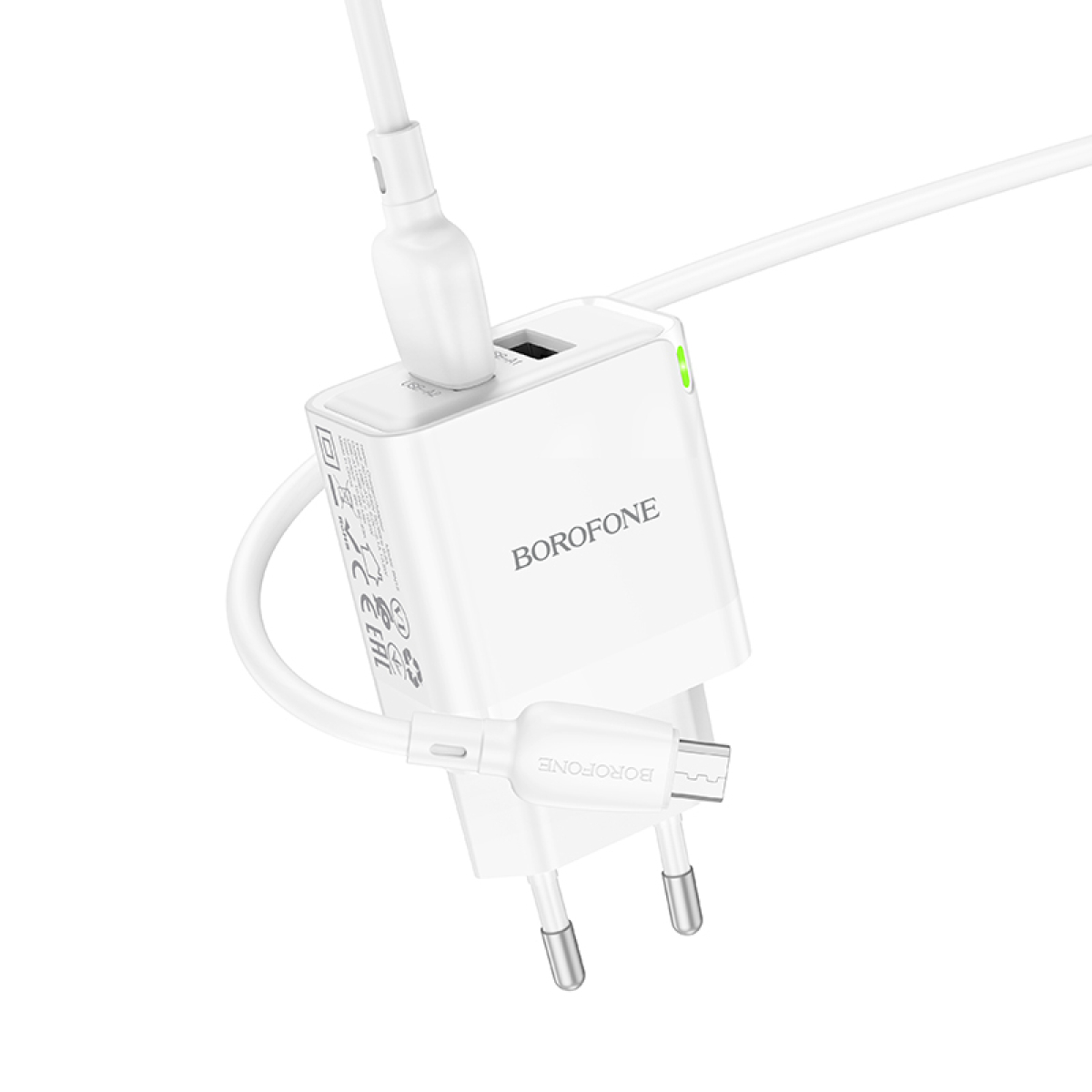 Φορτιστής με Διπλή Θύρα USB-A 2.1A Με Καλώδιο Micro-USB Borofone BN15