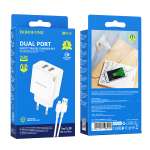 Φορτιστής με Διπλή Θύρα USB-A 2.1A Με Καλώδιο Micro-USB Borofone BN15