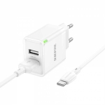 Φορτιστής με Διπλή Θύρα USB-A 2.1A Με Καλώδιο Τype-C Borofone BN15