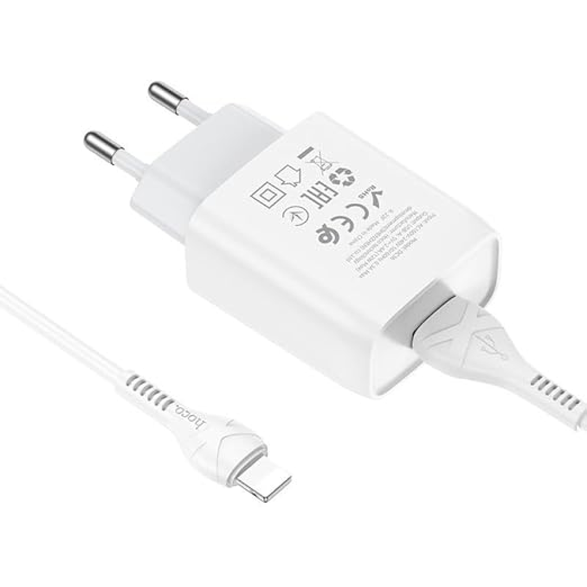 Φορτιστής με Θύρα USB-Α 2.4A & Καλώδιο Lightning Hoco DC36