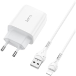 Φορτιστής με Θύρα USB-Α 2.4A & Καλώδιο Lightning Hoco DC36