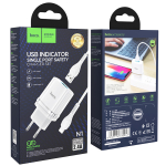 Φορτιστής με Θύρα USB-A 2.4A Με Καλώδιο Lightning Hoco N1 Ardent