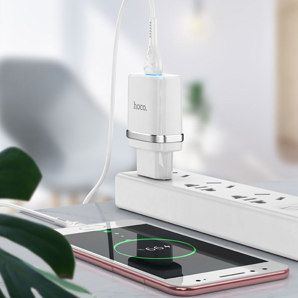 Φορτιστής με Θύρα USB-A 2.4A Με Καλώδιο Micro-USB Hoco N1 Ardent