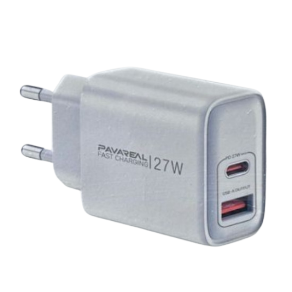 Φορτιστής με Θύρα USB-A & Type-C 27W με Καλώδιο Τype-C Pavareal K59