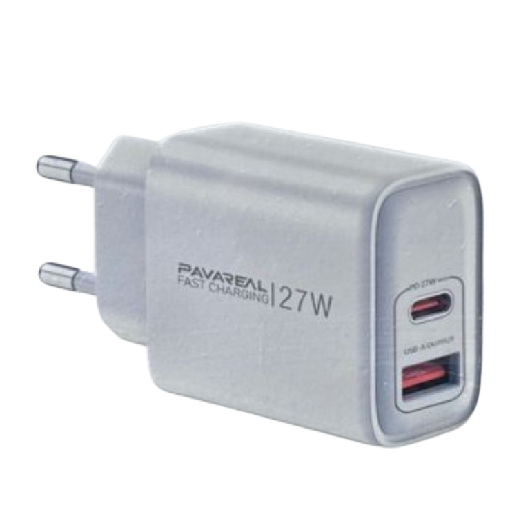 Φορτιστής με Θύρα USB-A & Type-C 27W με Καλώδιο Τype-C Pavareal K59