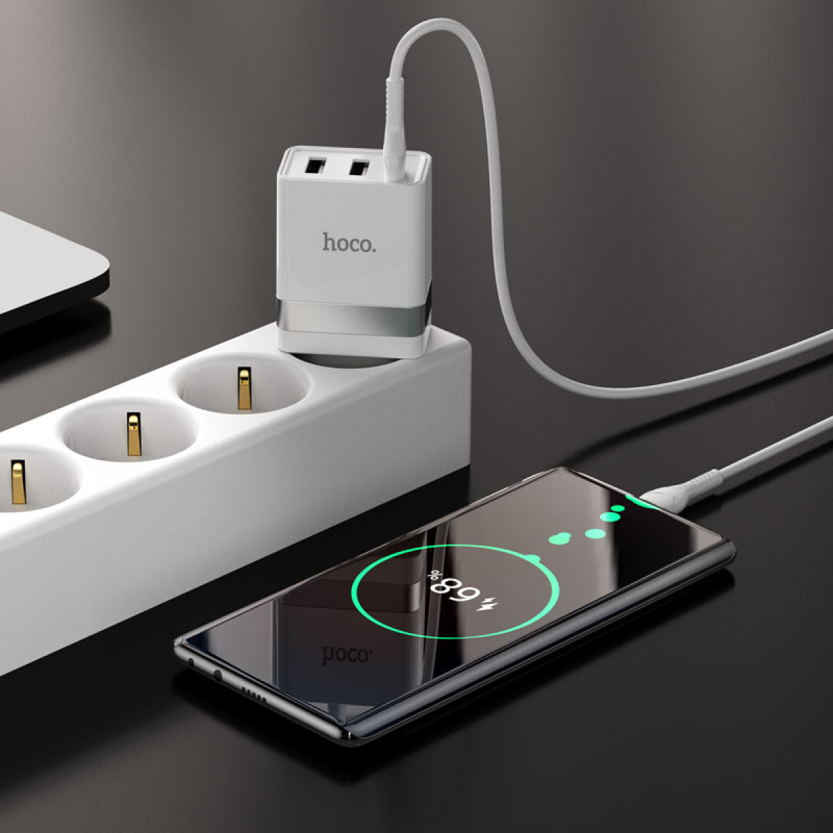 Φορτιστής με Θύρες 1xType-C 30W & 2xUSB 10W Με Καλώδιο Type-C Ηοco N21 Pro Tourer