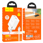 Φορτιστής με Θύρες 1xType-C 30W & 2xUSB 10W Με Καλώδιο Type-C Ηοco N21 Pro Tourer