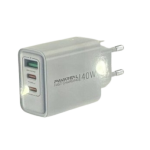 Φορτιστής με Θύρες 1xUSB-A & 2x Type-C 40W Pavareal K72