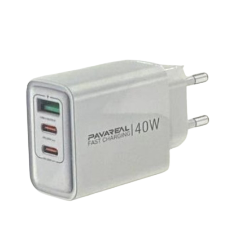 Φορτιστής με Θύρες 1xUSB-A & 2x Type-C 40W Pavareal K72