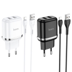 Φορτιστής με Θύρες 2xUSB 2.4A & Καλώδιο Lightning Hoco N4 Aspiring