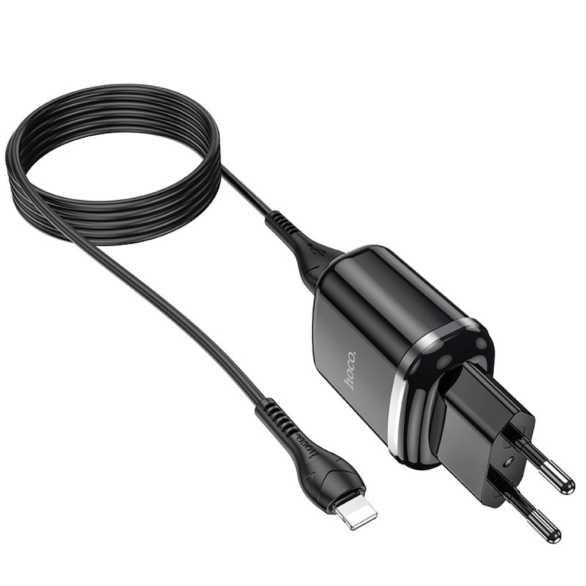 Φορτιστής με Θύρες 2xUSB 2.4A & Καλώδιο Lightning Hoco N4 Aspiring