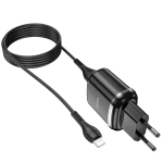 Φορτιστής με Θύρες 2xUSB 2.4A & Καλώδιο Lightning Hoco N4 Aspiring