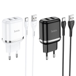 Φορτιστής με Θύρες 2xUSB 2.4A & Καλώδιο Type-C Hoco N4 Aspiring