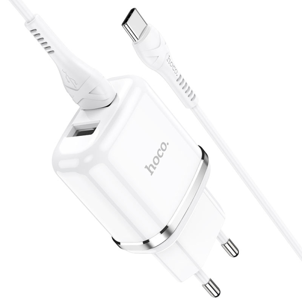 Φορτιστής με Θύρες 2xUSB 2.4A & Καλώδιο Type-C Hoco N4 Aspiring