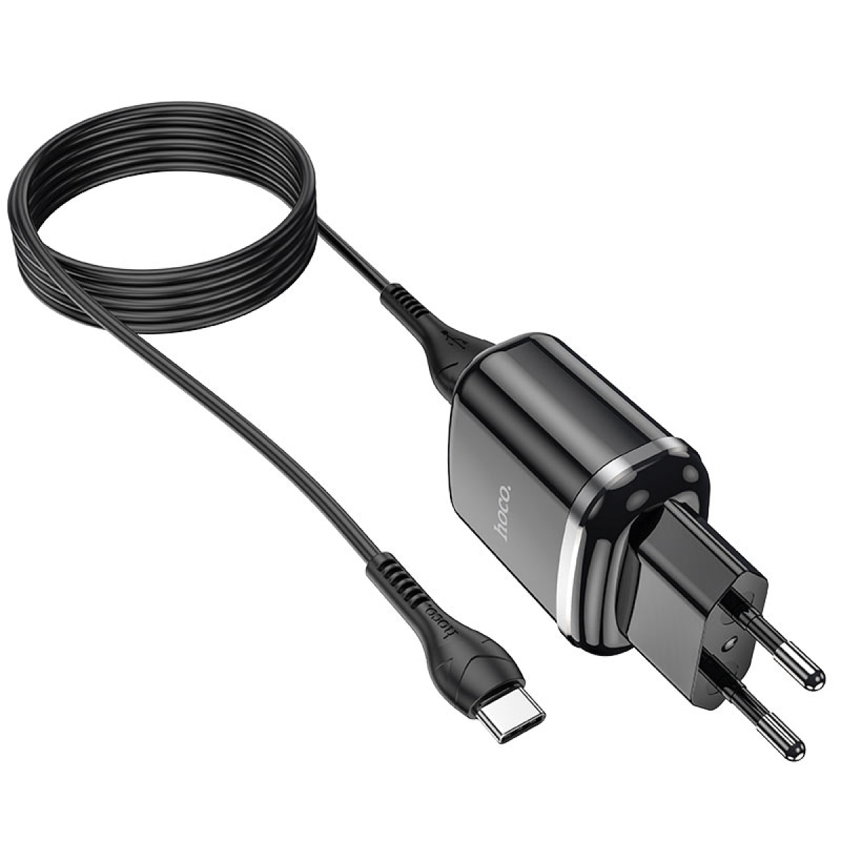Φορτιστής με Θύρες 2xUSB 2.4A & Καλώδιο Type-C Hoco N4 Aspiring