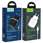 Φορτιστής με Θύρες 2xUSB 2.4A & Καλώδιο Type-C Hoco N4 Aspiring