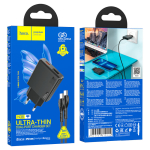 Φορτιστής PD20W Με Θύρες Type-C & USB-A Και Καλώδιο Type-C σε Type-C Hoco N38 Delgado