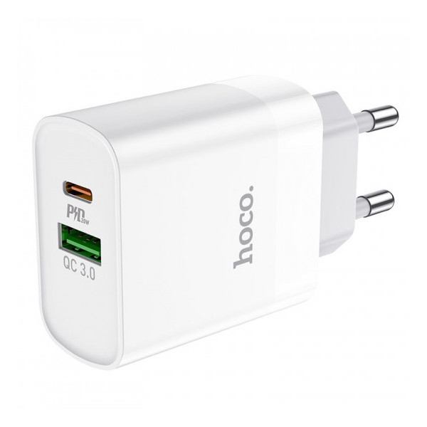 Φορτιστής PD20W QC3.0 EU Με Θύρες USB-C & USB-A Hoco DC82 Lotus