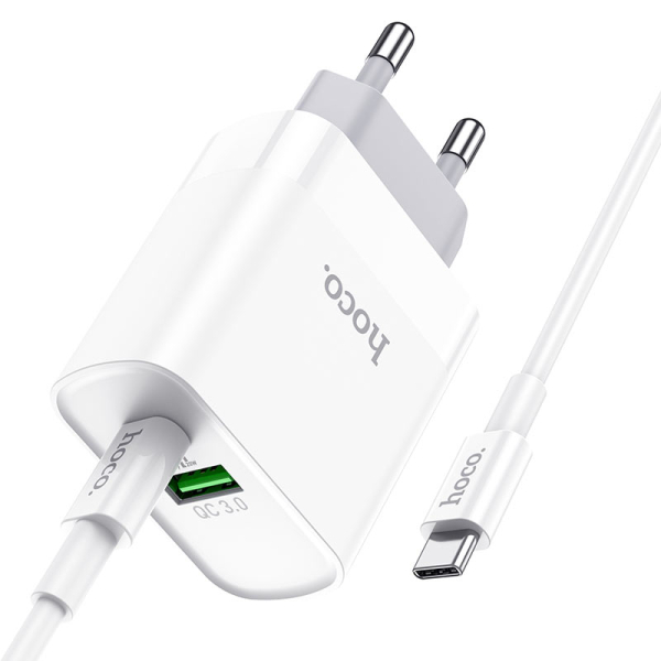 Φορτιστής PD20W & QC3.0 Με Θύρες USB-A & Type-C Και Καλώδιο Type-C Hoco C80A Rapido