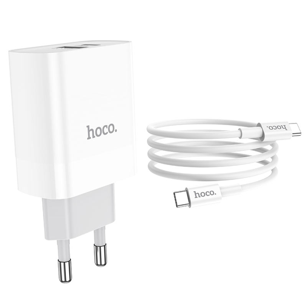 Φορτιστής PD20W & QC3.0 Με Θύρες USB-A & Type-C Και Καλώδιο Type-C Hoco C80A Rapido