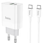 Φορτιστής PD20W & QC3.0 Με Θύρες USB-A & Type-C Και Καλώδιο Type-C Hoco C80A Rapido