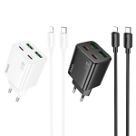 Φορτιστής PD30W Με 2 Θύρες Type-C & 2 Θύρες USB-A Και Καλώδιο Type-C σε Lightning Hoco N56 Fundador