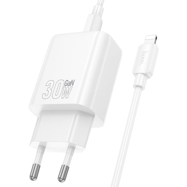 Φορτιστής PD30W Με Θύρες USB-A & Type-C και Καλώδιο Lightning Hoco N63 Gentle