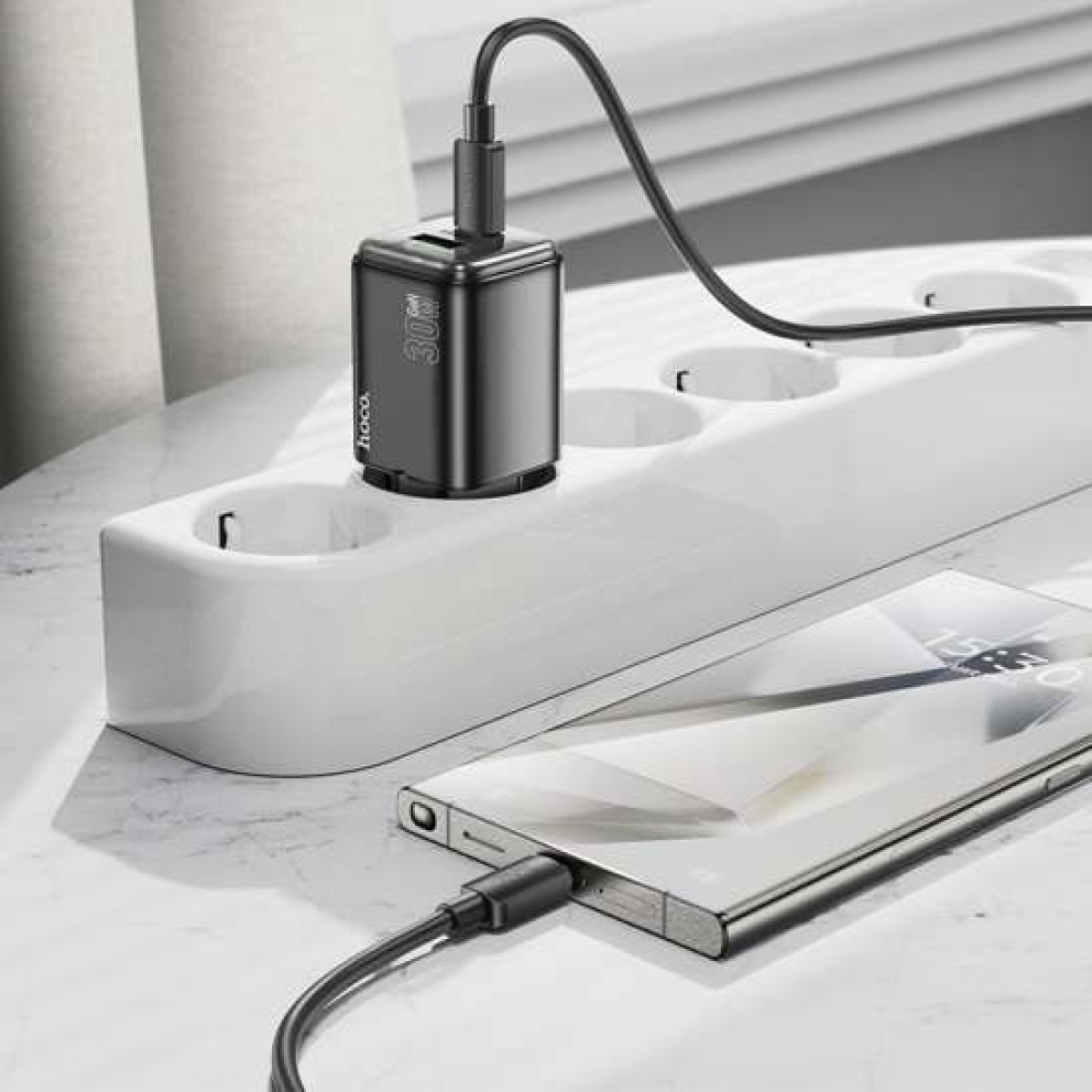 Φορτιστής PD30W Με Θύρες USB-A & Type-C και Καλώδιο Type-C Hoco N53 Monsoon