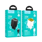 Φορτιστής PD30W Με Θύρες USB-A & Type-C και Καλώδιο Type-C Hoco N53 Monsoon