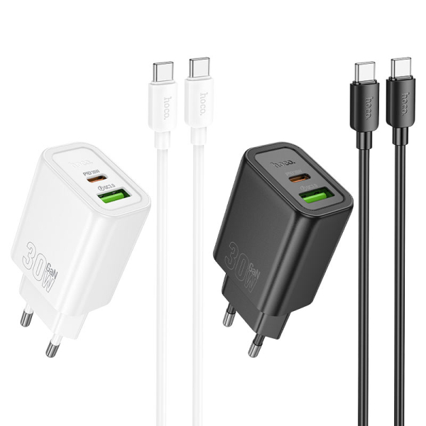 Φορτιστής PD30W Με Θύρες USB-A & Type-C και Καλώδιο Type-C Hoco N63 Gentle