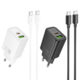 Φορτιστής PD30W Με Θύρες USB-A & Type-C και Καλώδιο Type-C Hoco N63 Gentle
