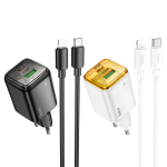 Φορτιστής PD30W Με Θύρες USB-A &Type-C και Καλώδιο Lightning Hoco N53 Monsoon