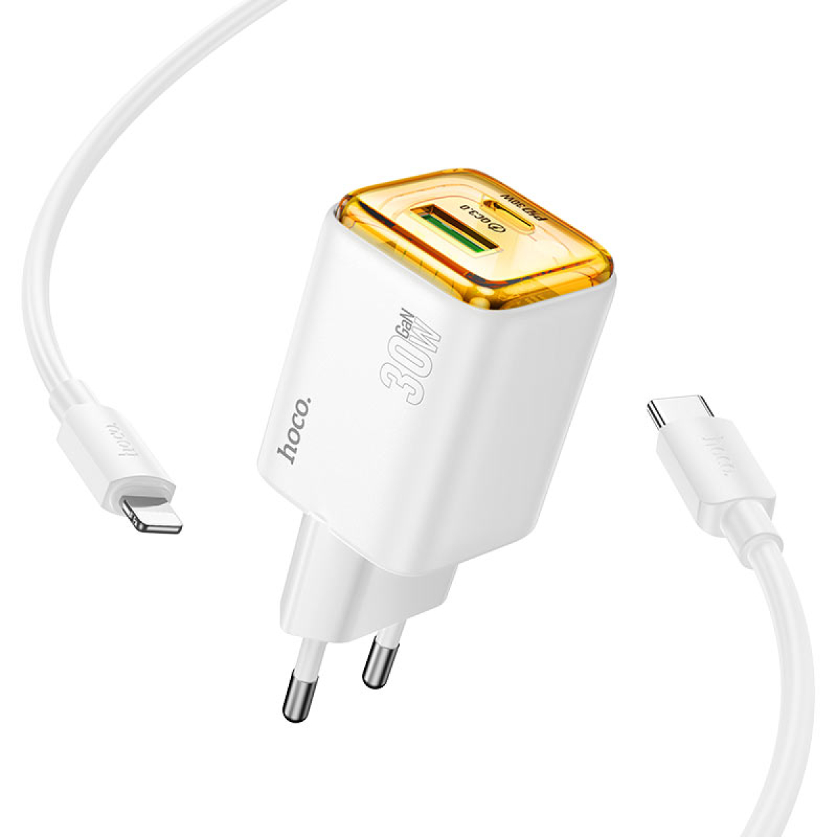 Φορτιστής PD30W Με Θύρες USB-A &Type-C και Καλώδιο Lightning Hoco N53 Monsoon