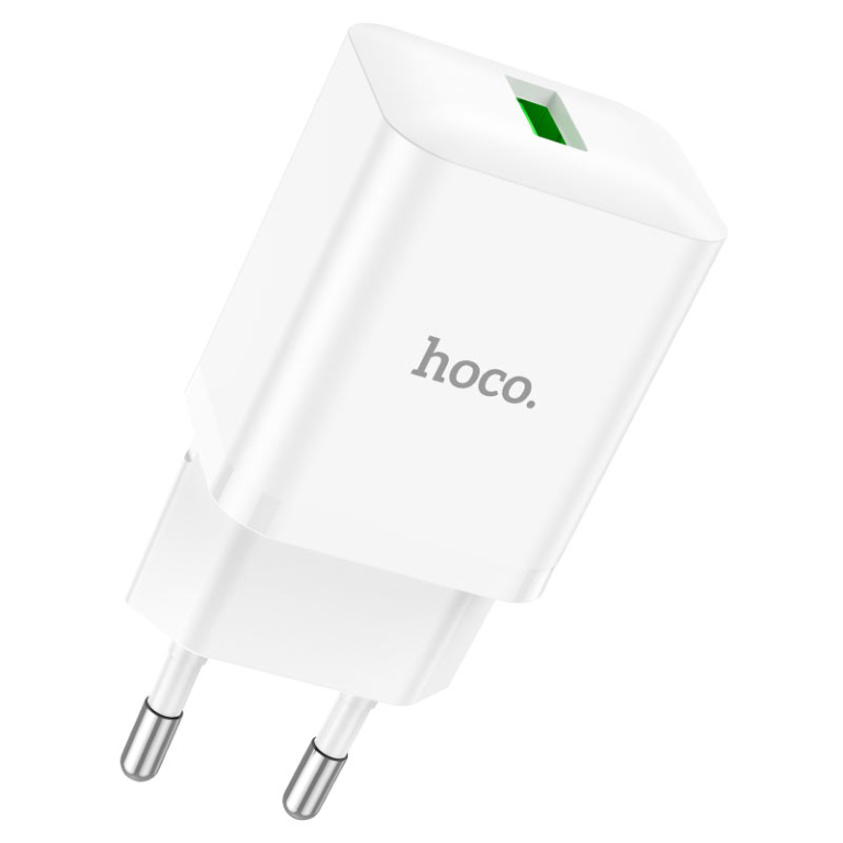 Φορτιστής QC3.0 18W Με Θύρα USB-A EU Hoco N26 Maxim Λευκός