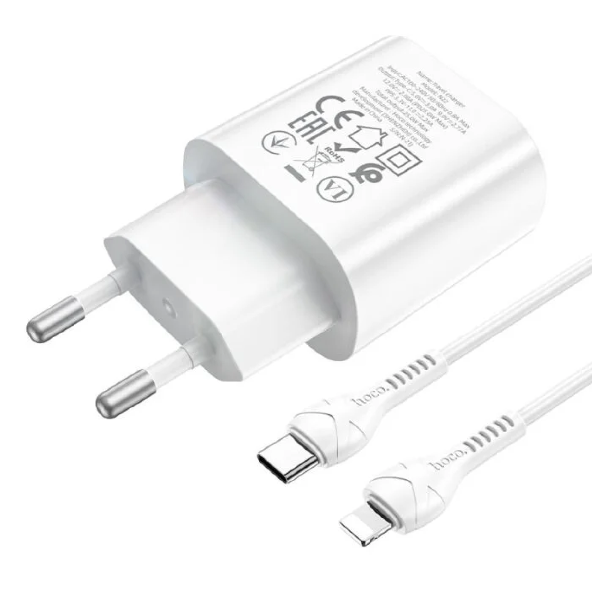 Φορτιστής Ταχείας Φόρτισης PD25W Type-C σε Lightning Hoco N22 Jetta