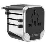 Φορτιστής Ταξιδιού Level Dual Port Universal Μαύρος/Ασημί Hoco AC5