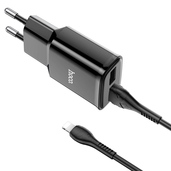 Φορτιστής Τοίχου 2xUSB-A με Καλώδιο Lightning Hoco C88A Star Round
