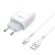 Φορτιστής Τοίχου 2xUSB-A με Καλώδιο Micro-USB Hoco C73A Glorious