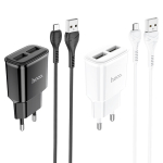 Φορτιστής Τοίχου 2xUSB-A με Καλώδιο Micro-Usb Hoco C88A Star Round