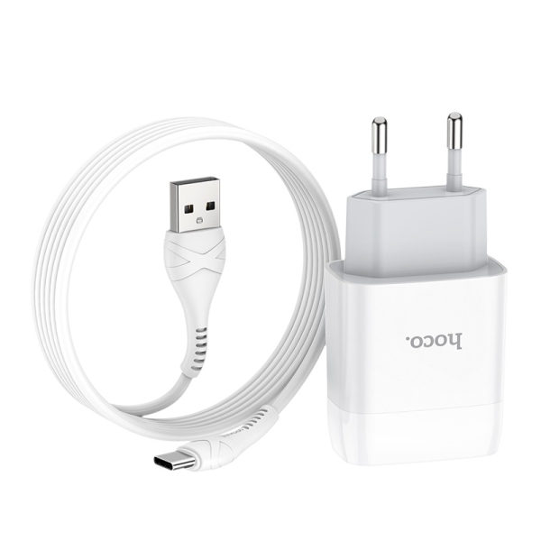 Φορτιστής Τοίχου 2xUSB-A με Καλώδιο Type-C Hoco C73A Glorious