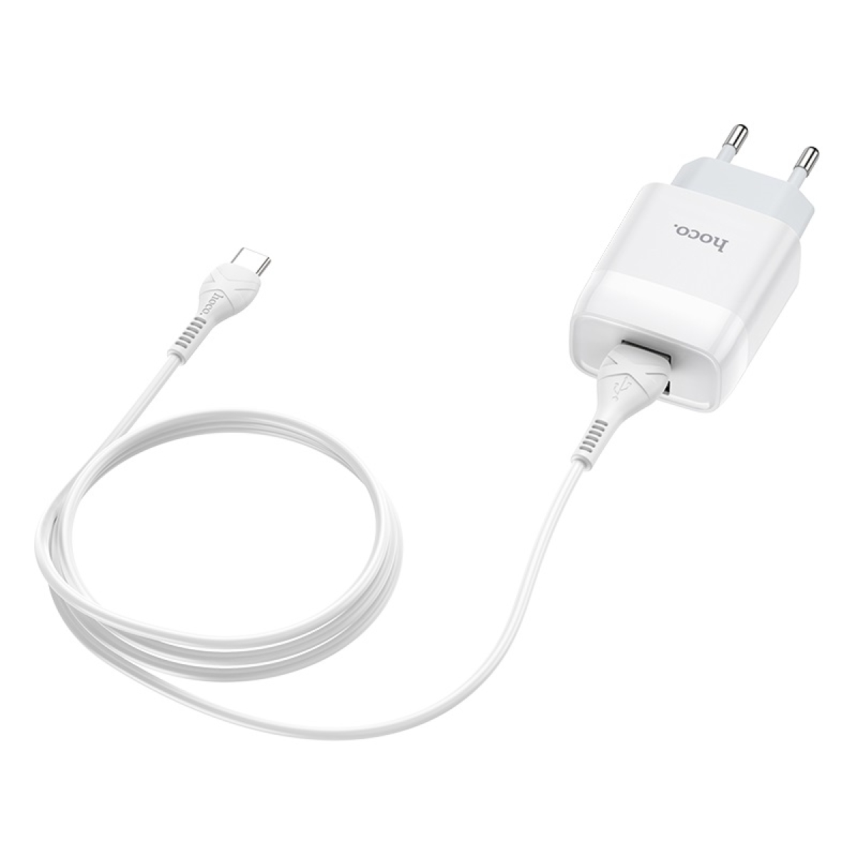 Φορτιστής Τοίχου 2xUSB-A με Καλώδιο Type-C Hoco C73A Glorious