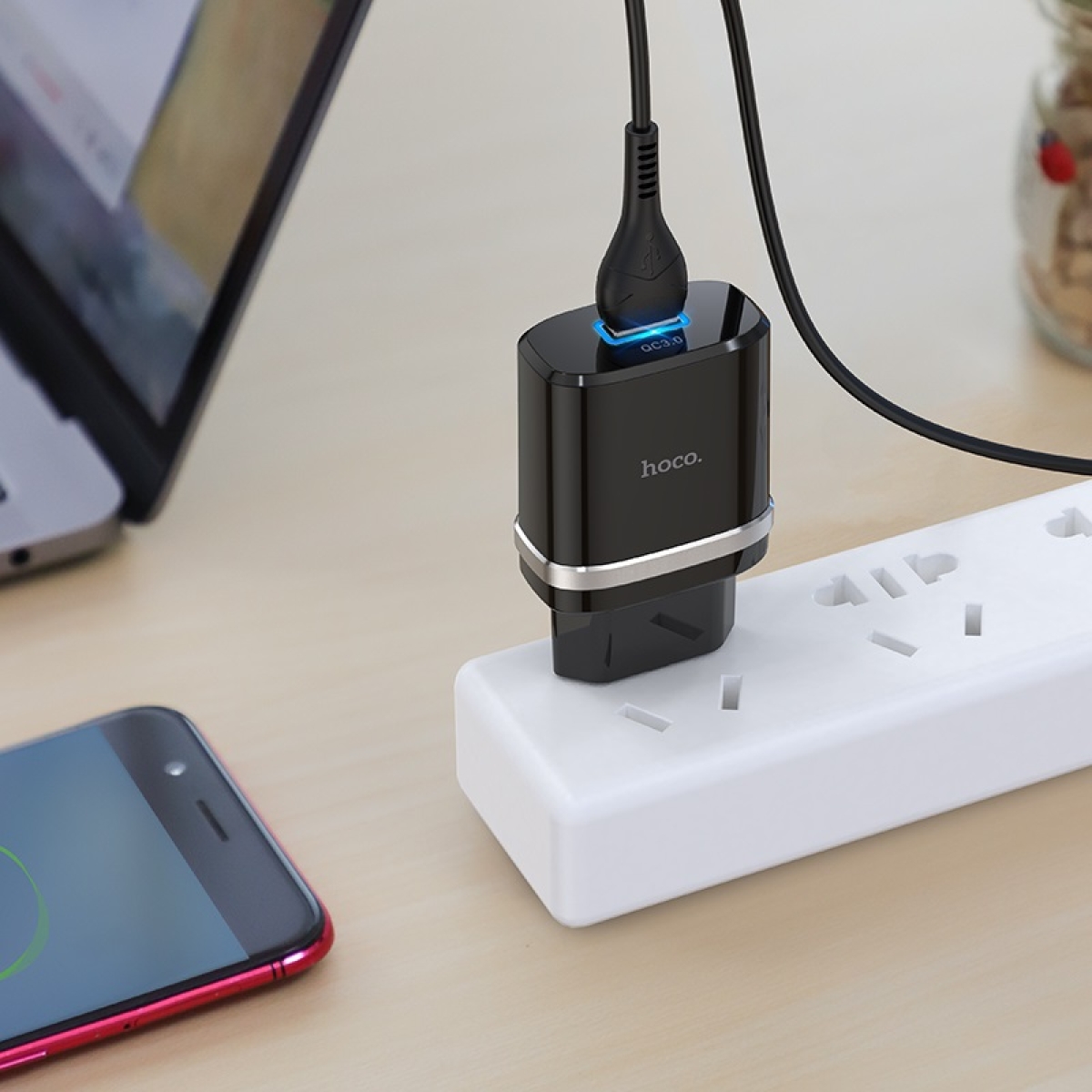 Φορτιστής USB-A 18W Με Καλώδιο Micro-USB Hoco C12Q Smart