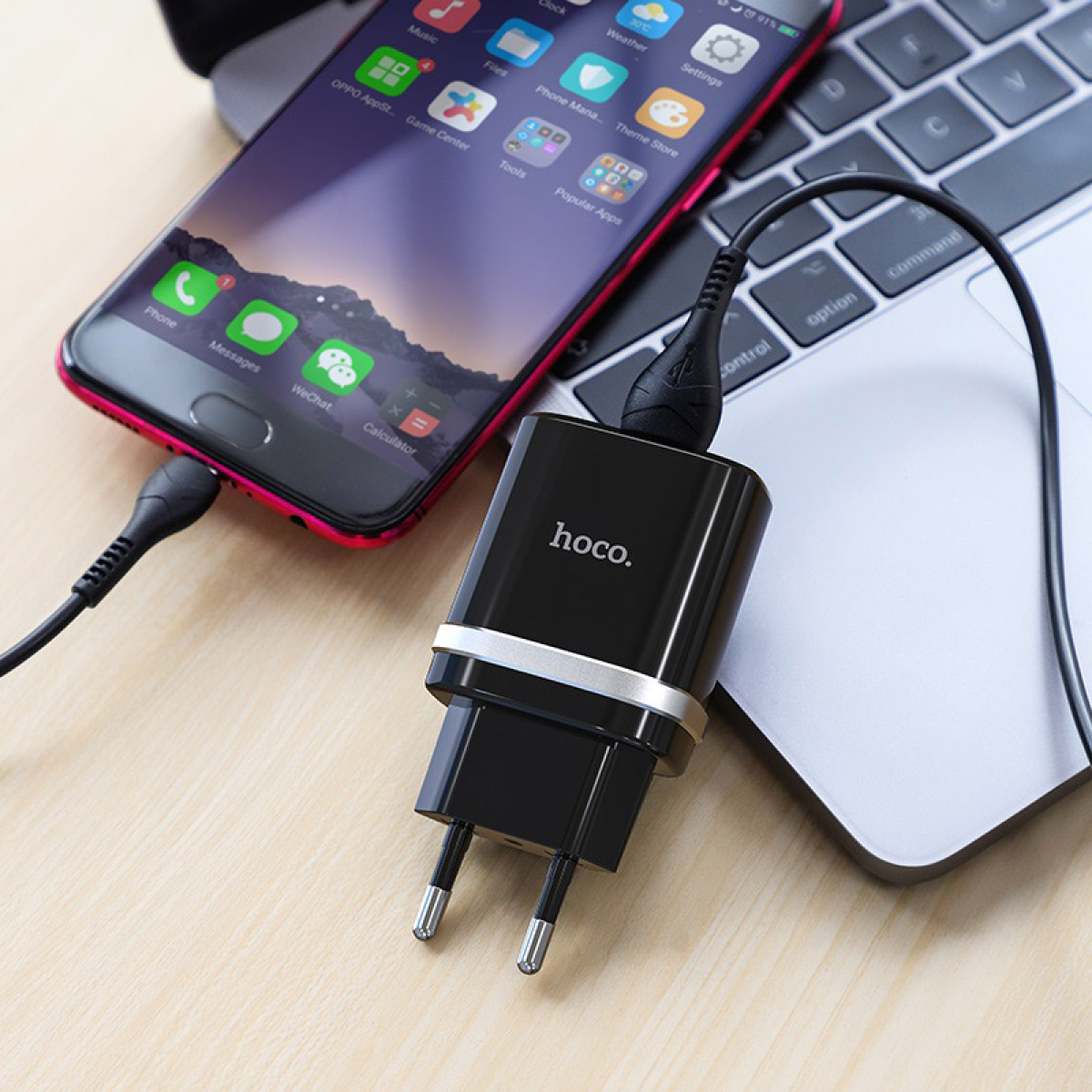 Φορτιστής USB-A 18W Με Καλώδιο Micro-USB Hoco C12Q Smart