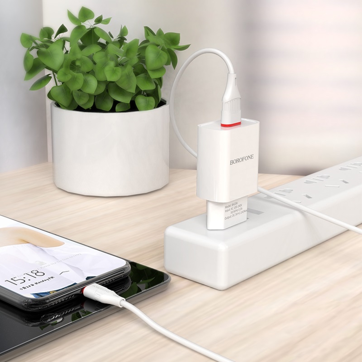 Φορτιστής USB-A 2.1A με Καλώδιο Micro-Usb Borofone BA20A Sharp